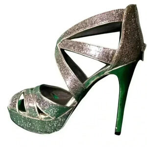 Guess Women's Silver Platform Heel - Size 8 - Good Condition